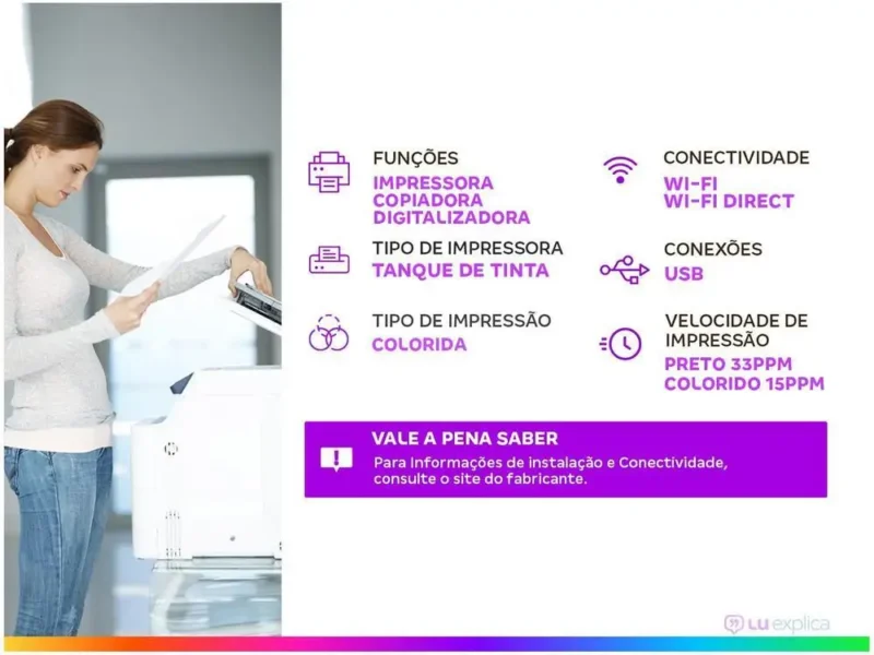 Impressora Multifuncional Epson Ecotank L3250 - Bivolt - Imagem 2